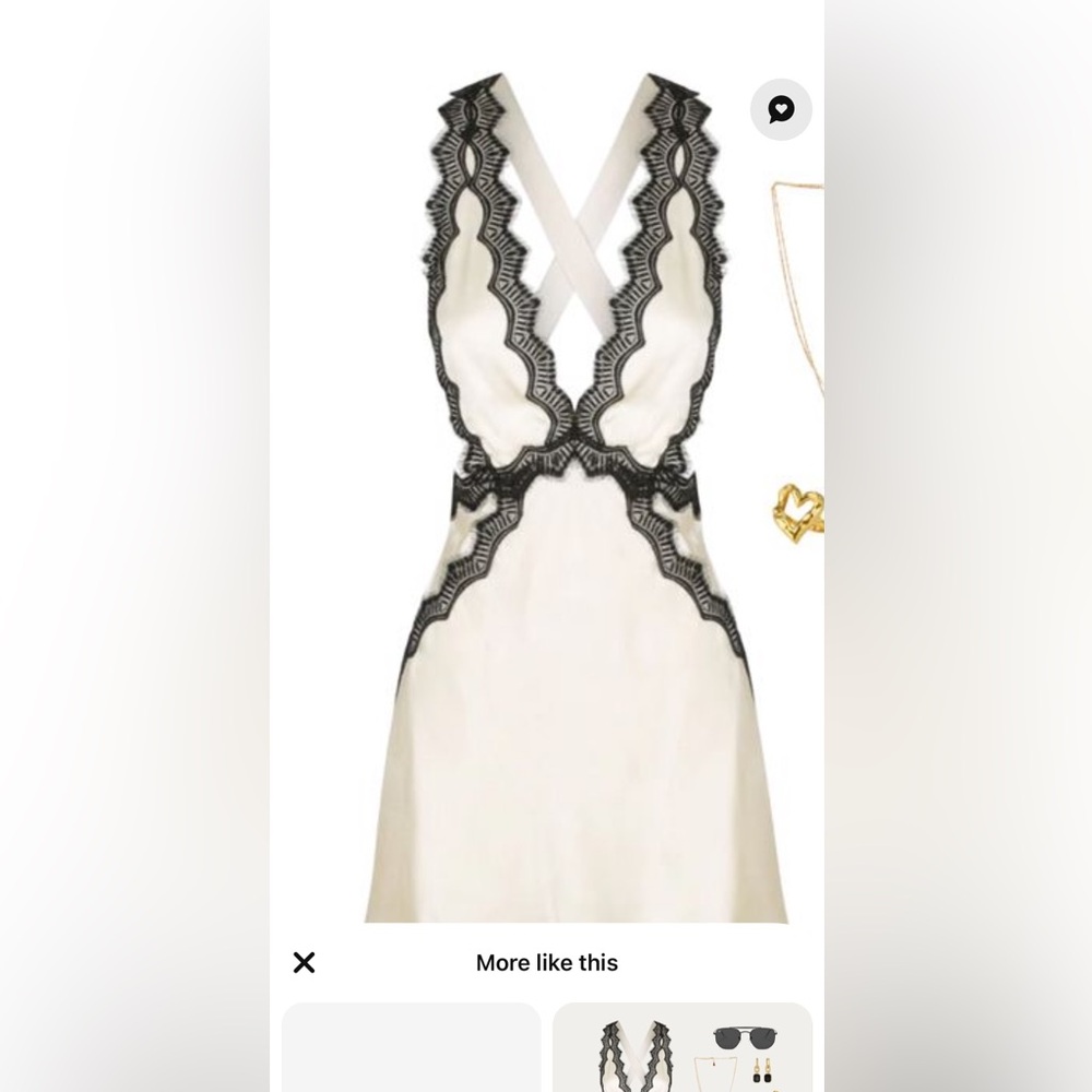 Boohoo Pinterest viral cream and black lace dress